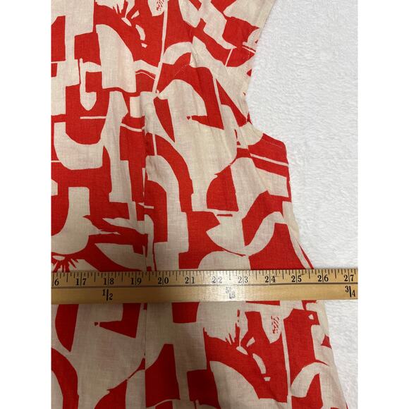 Universal Standard Orange Cream Geo Print Hi Low Skirt sz L (22-24) - Picture 10 of 10
